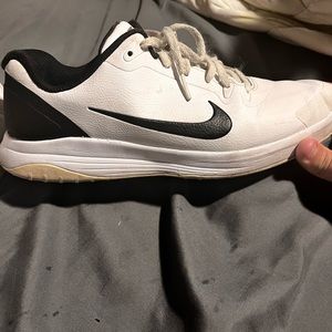 Nike white and black golf shoes